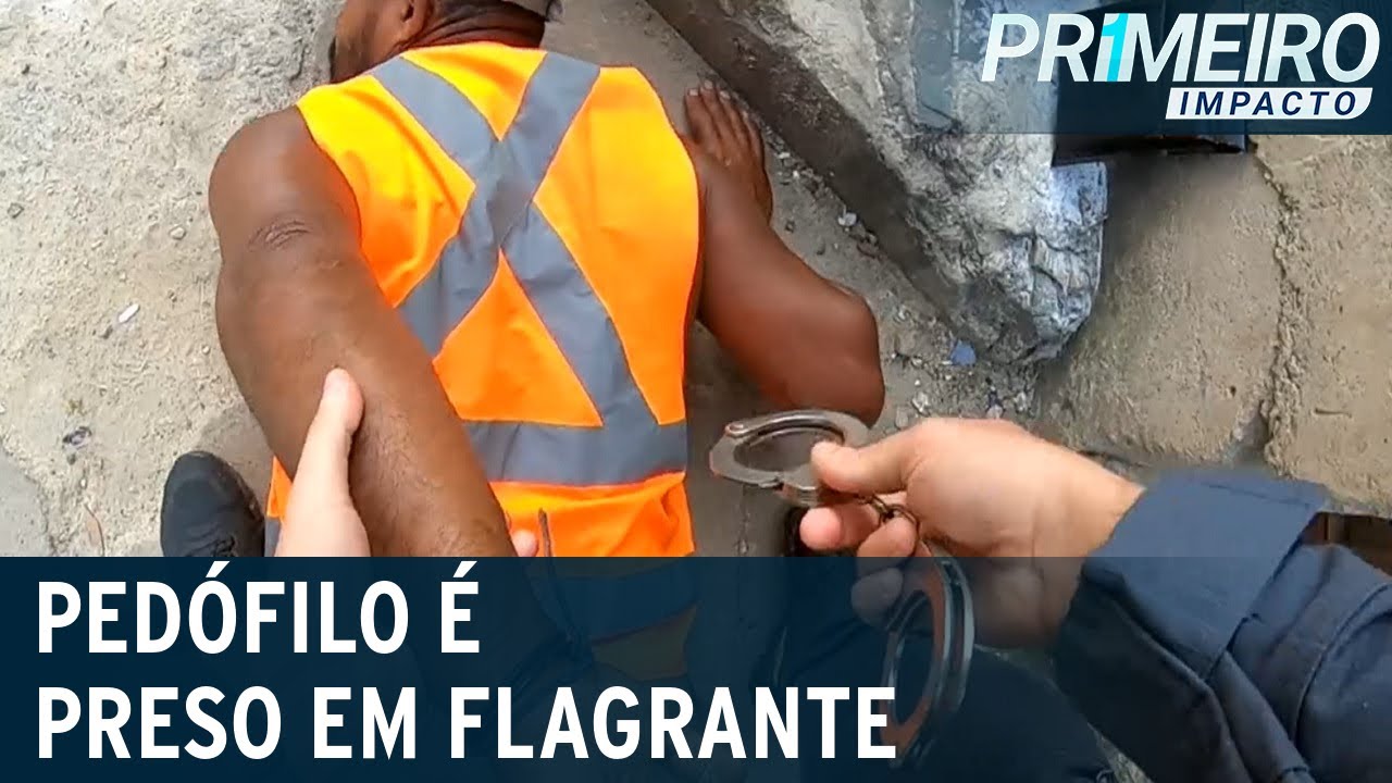 Pedófilo é preso em flagrante e câmeras mostram abordagem | Primeiro Impacto (03/02/23)