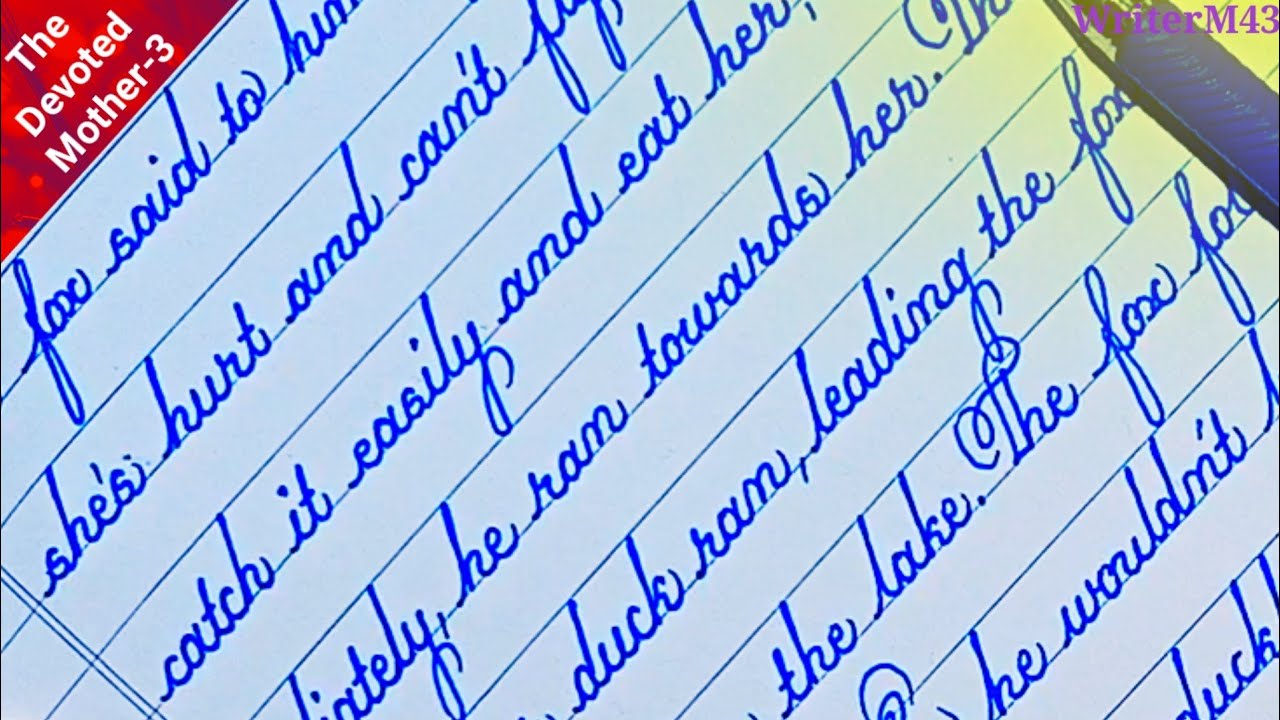 Super cursive writing in english | 1 page english writing | Handwriting sudhar | Moral story writing