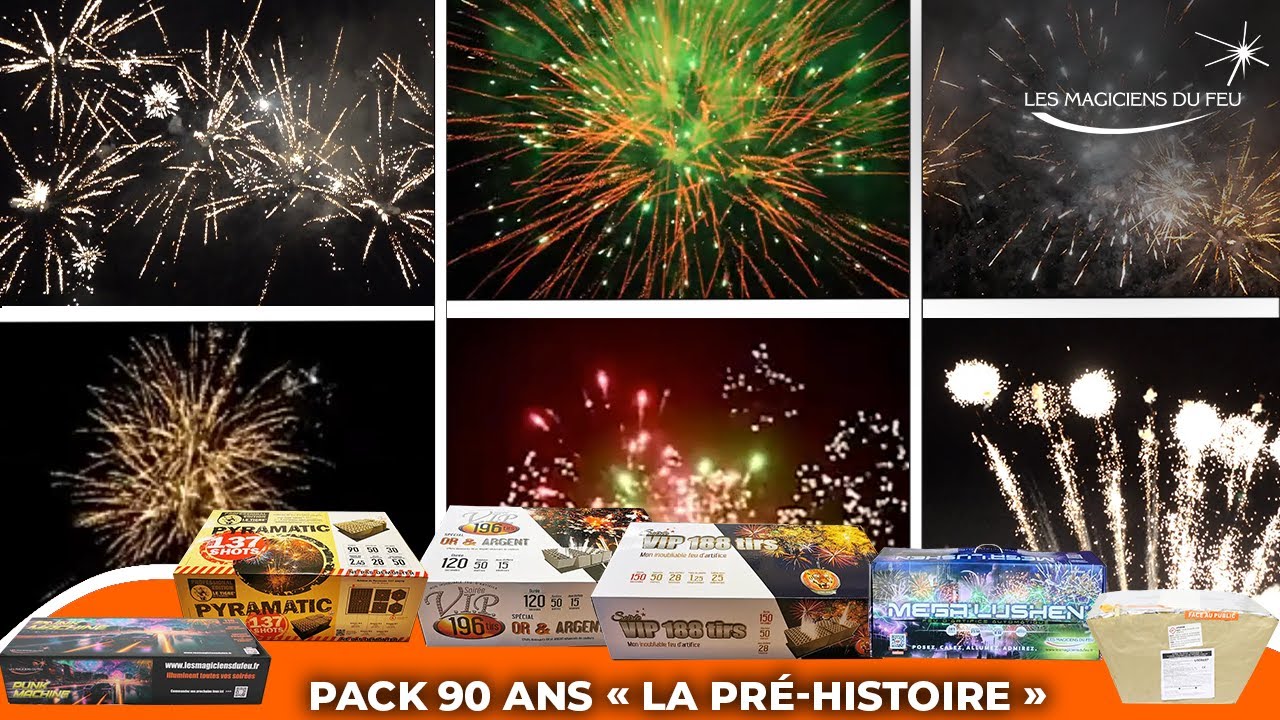 Pack feu d'artifice complet 90 ans - La pr&eacute;-histoire