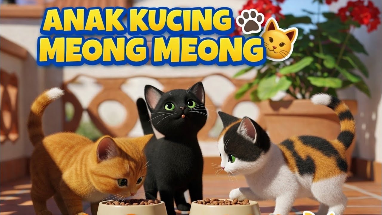 ANAK KUCING MEONG MEONG 🐾🐱Makan Bersama & Ceria 🎵 Lagu Anak Lucu