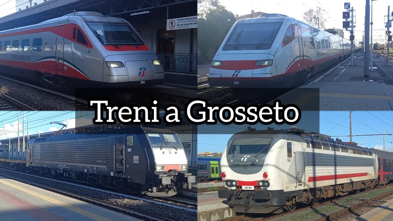 Treni alla stazione di Grosseto [Frecciabianca, ICN, MRS, Rock]