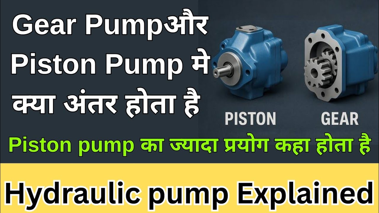 Hydraulic Pump Explained in Hindi | Gear Pump vs Piston Pump | Name Plate Details