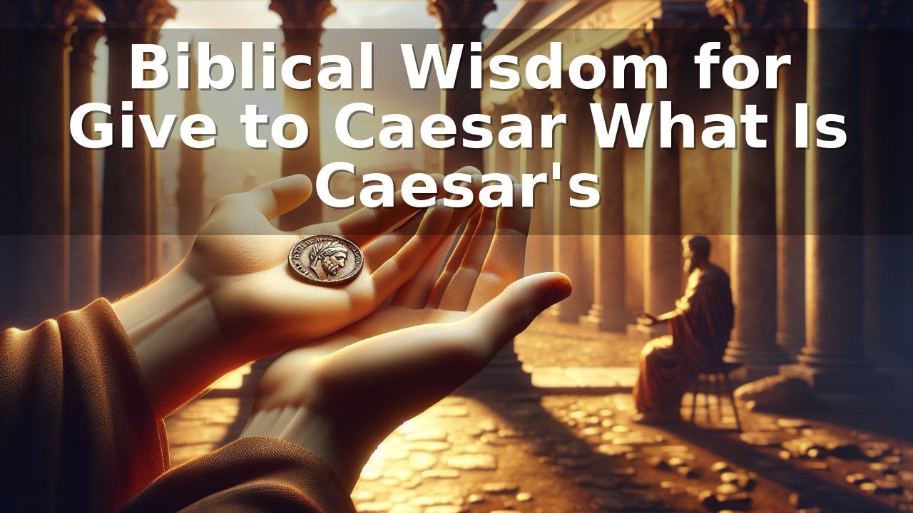 Biblical Wisdom for Give to Caesar What Is Caesar's
