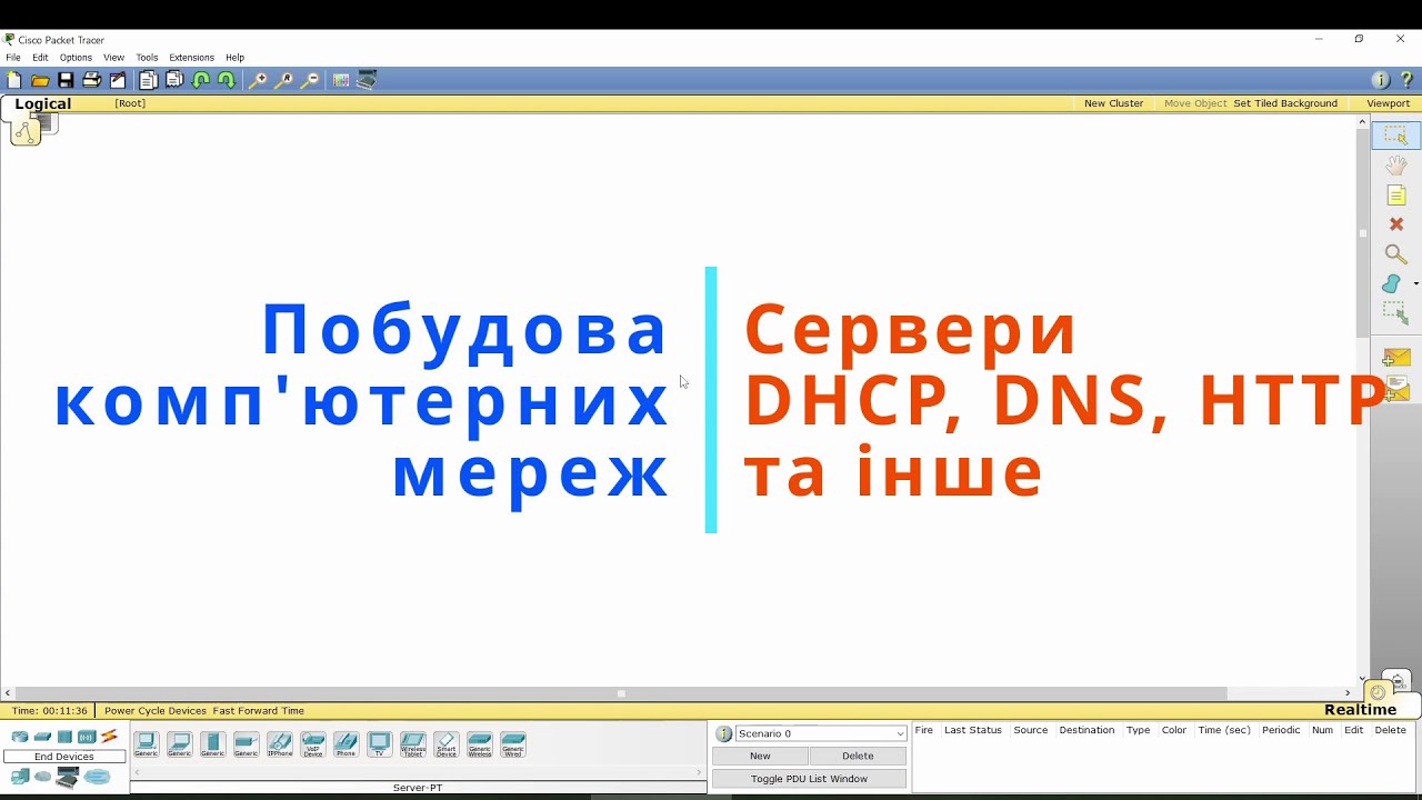Побудова комп'ютерних мереж - використання серверів DHCP, DNS, HTTP