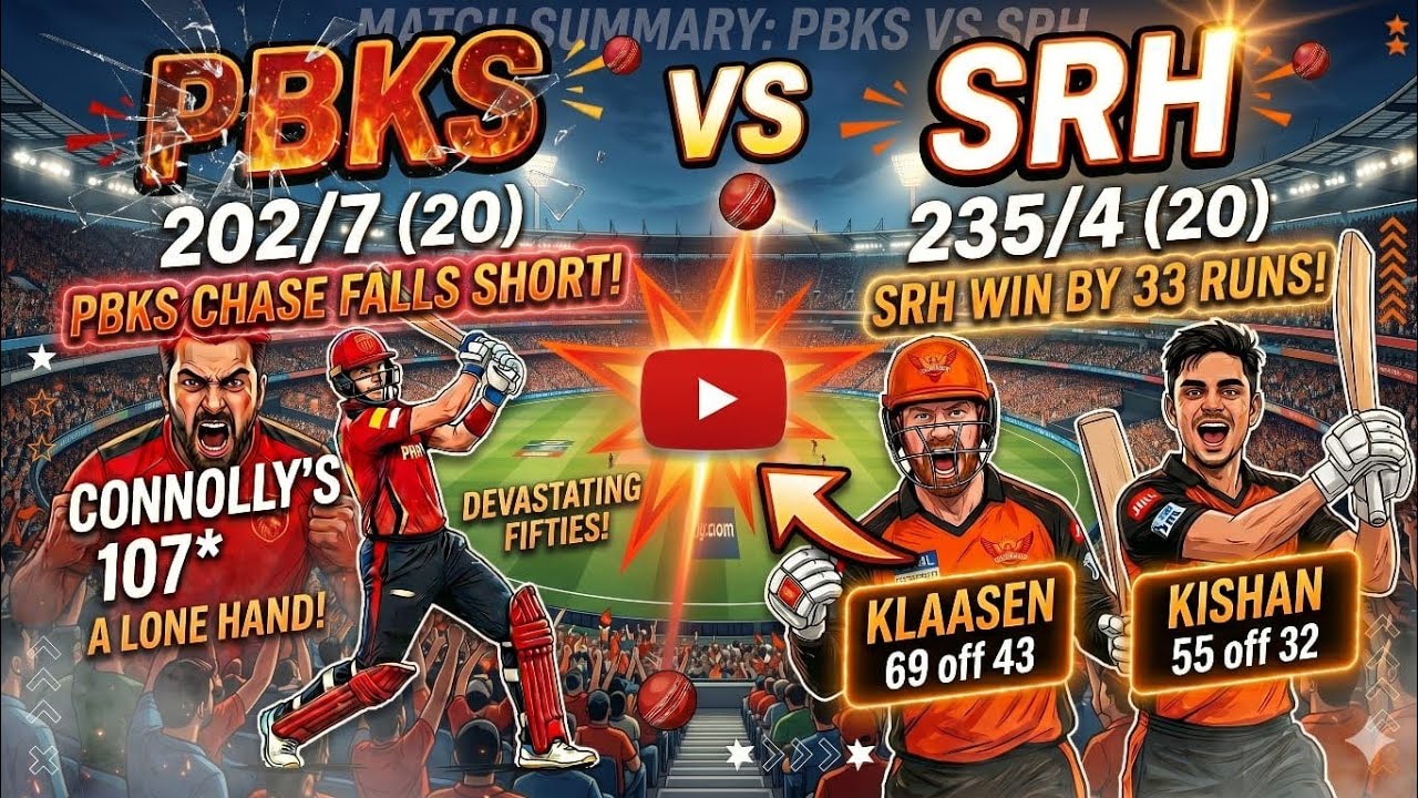 SRH CLIMB TO NO. 1! 🔥 Klaasen & Kishan Destroy PBKS Bowling | 235 Runs Scored!