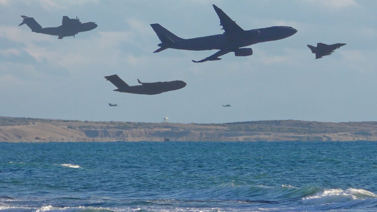 Planespotting at RAF Akrotiri | A400 A330 C17 and 2 Eurofighter Typhoons