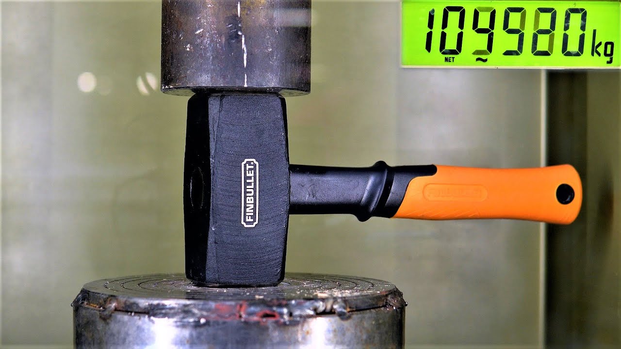 How Strong is a STEEL HAMMER? Hydraulic Press Test!