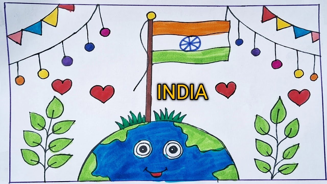 Republic day Drawing Easy Tutorials / Republic day Drawing / 26th January Drawing / Republic day 