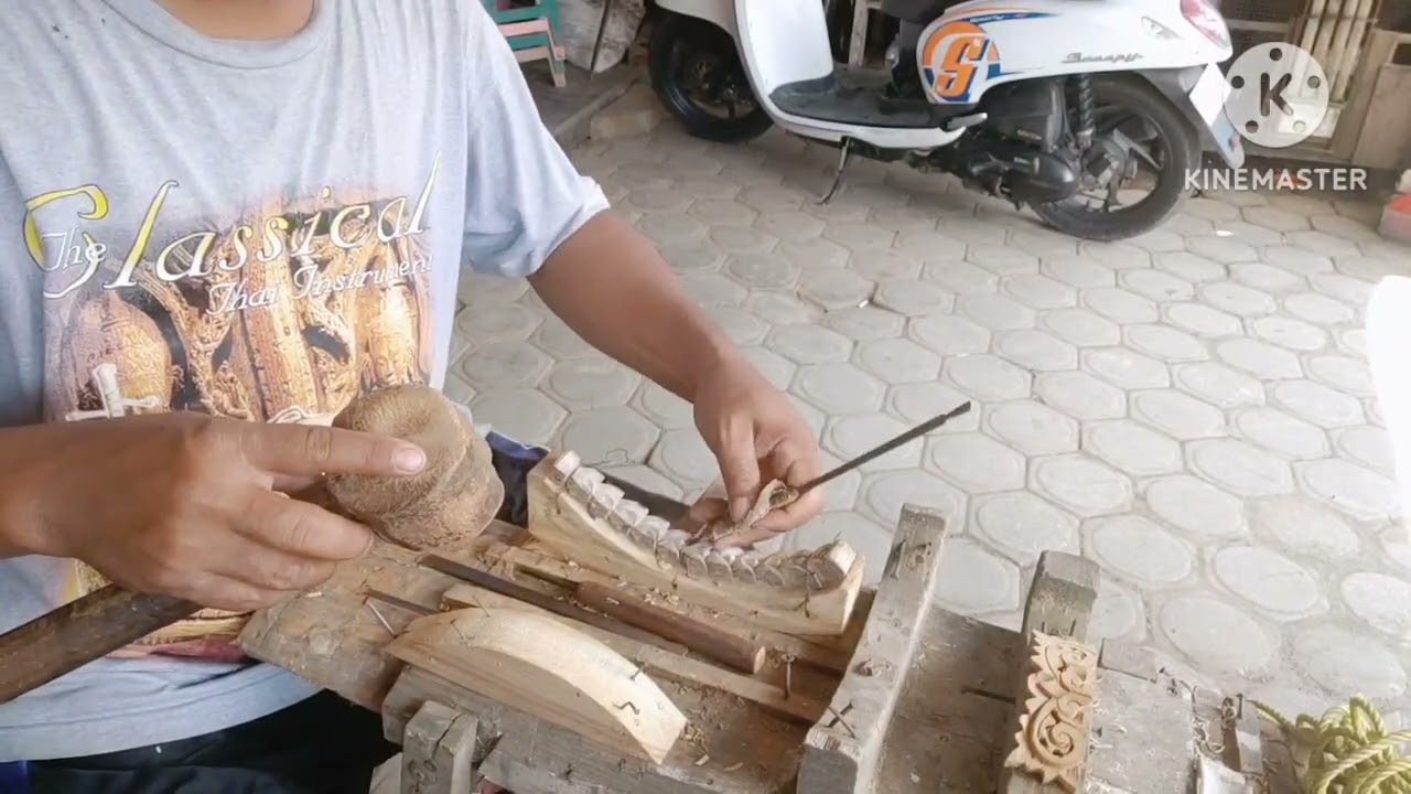 Tutorial belajar ukir soko blandaran sangkar angel motif gandum