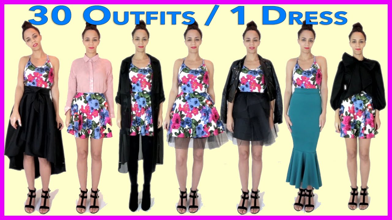 30 Outfits With 1 DRESS!  30 New Outfit Ideas with 1 Dress