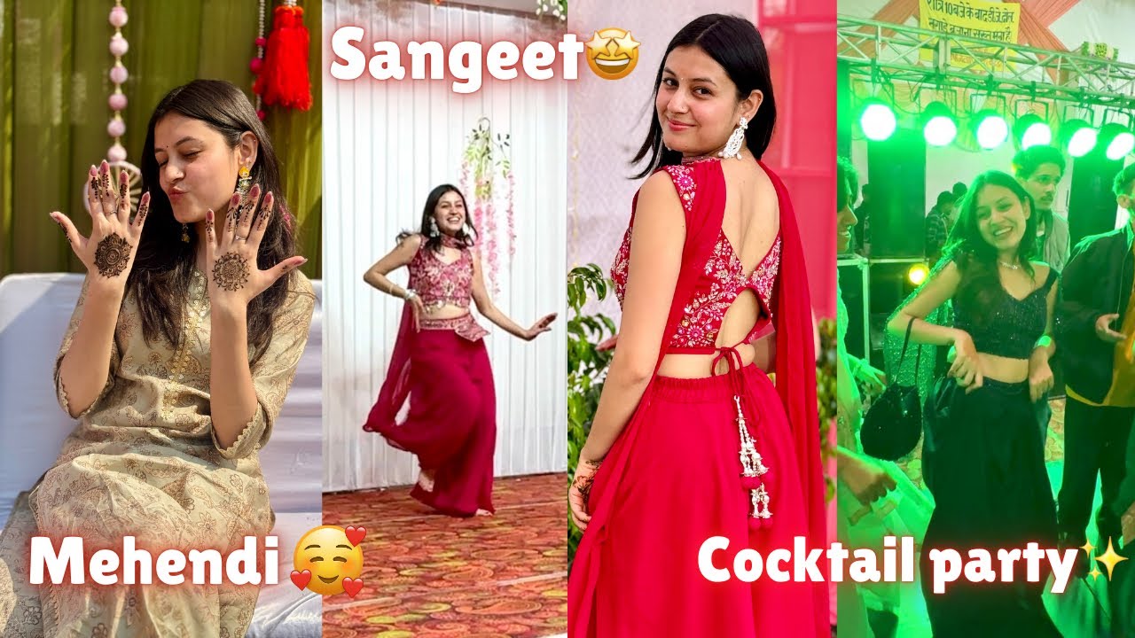 Pahadi Sangeet, Mehendi, Cocktail Party😍❤️ | Shadi vlog✨ | Kanika Devrani