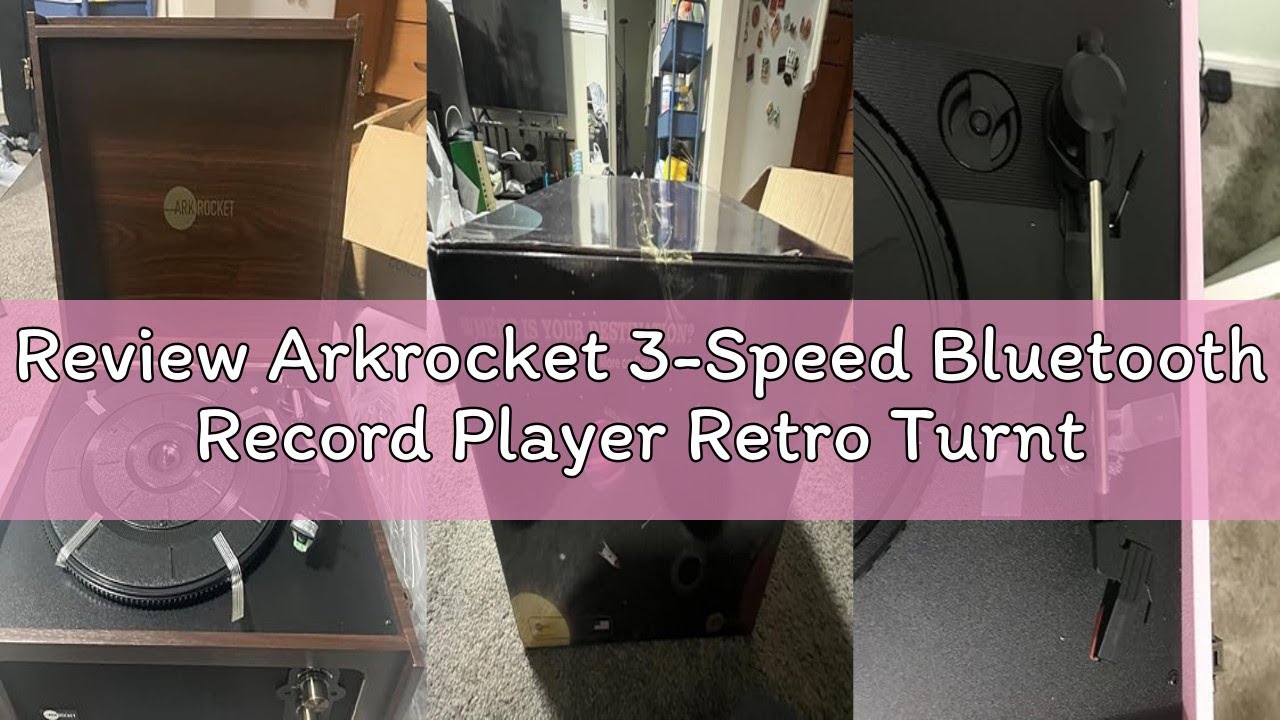 Review Arkrocket 3-Speed Bluetooth Record Player Retro Turntable with Built-in Speakers and Removabl
