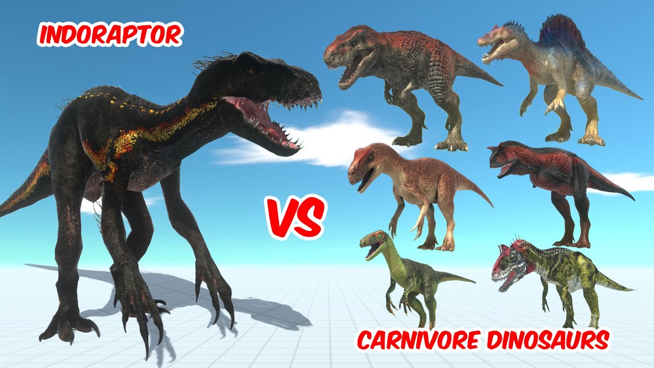 INDORAPTOR (Remastered) vs ALL UNITS (Carnivore Dinosaurs) - Animal Revolt Battle Simulator