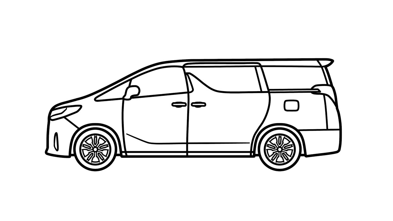 How to draw a TOYOTA ALPHARD easy | Drawing toyota alphard 2015 van