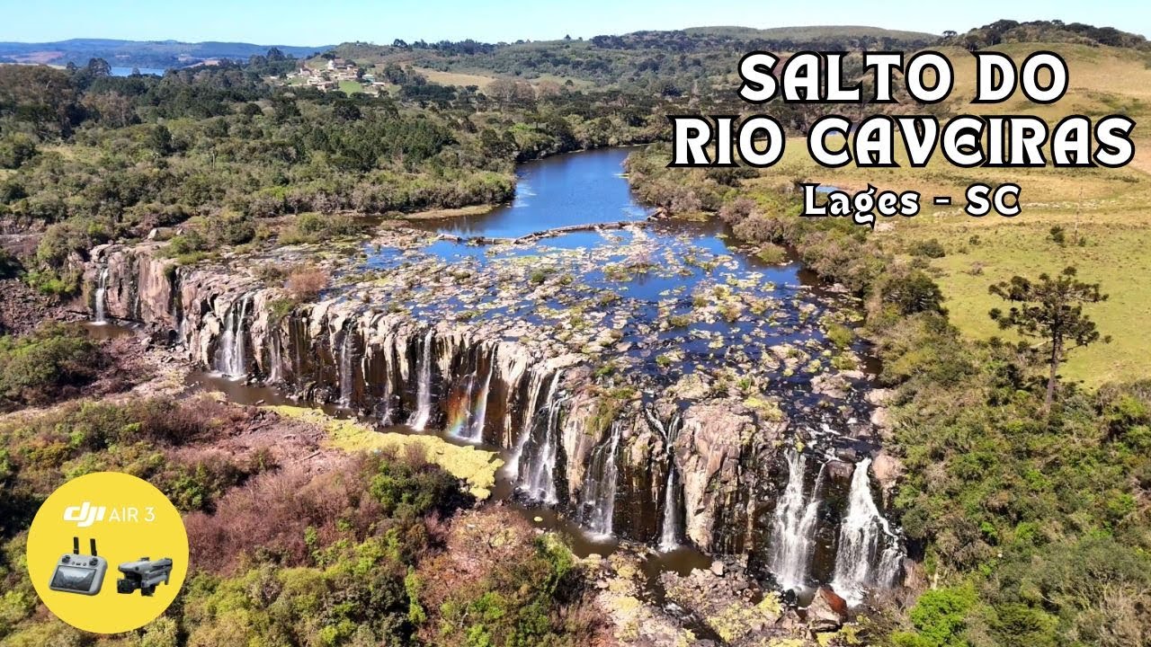 Uma paisagem SURREAL na Serra Catarinense: SALTO DO RIO CAVEIRAS, em Lages - IMPERDÍVEL!