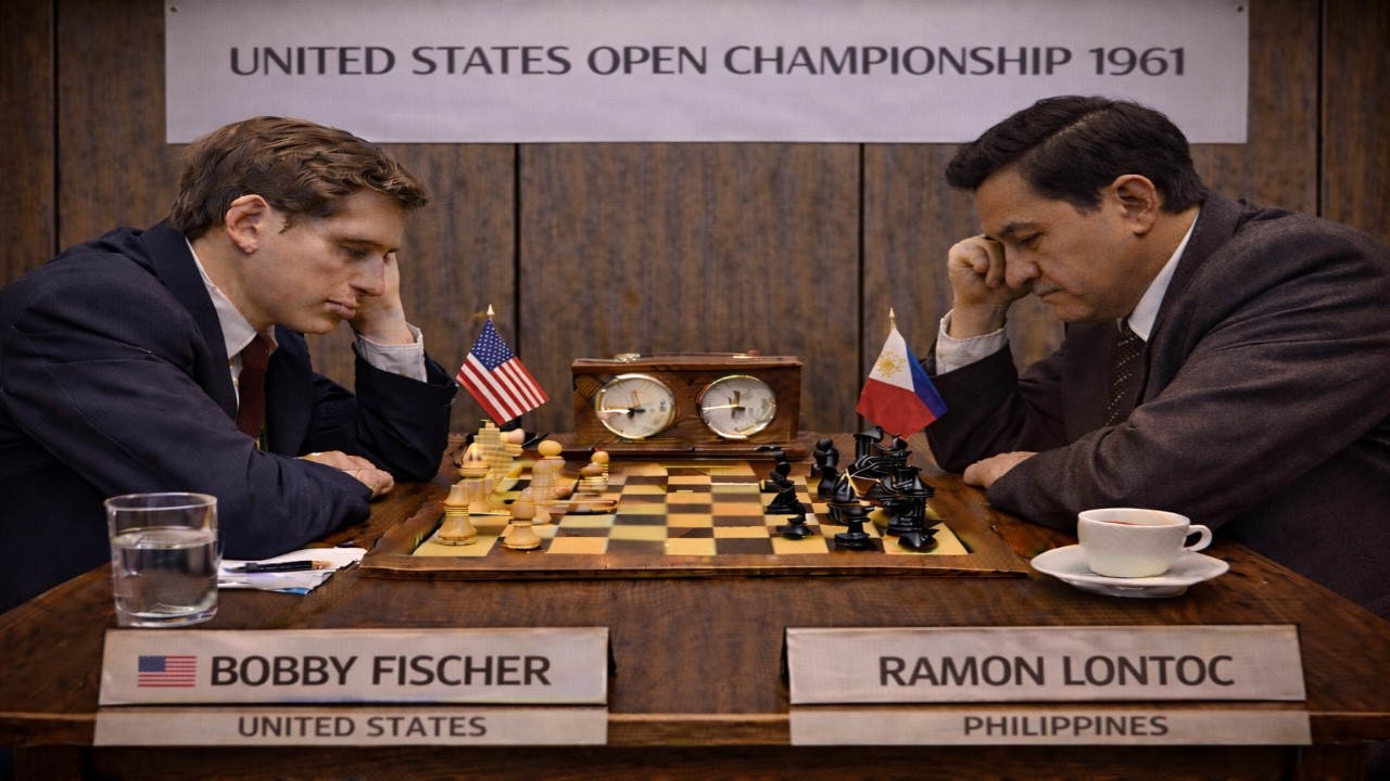 Bobby Fischer vs Ramon Lontoc * Meralco, Philippines 1961