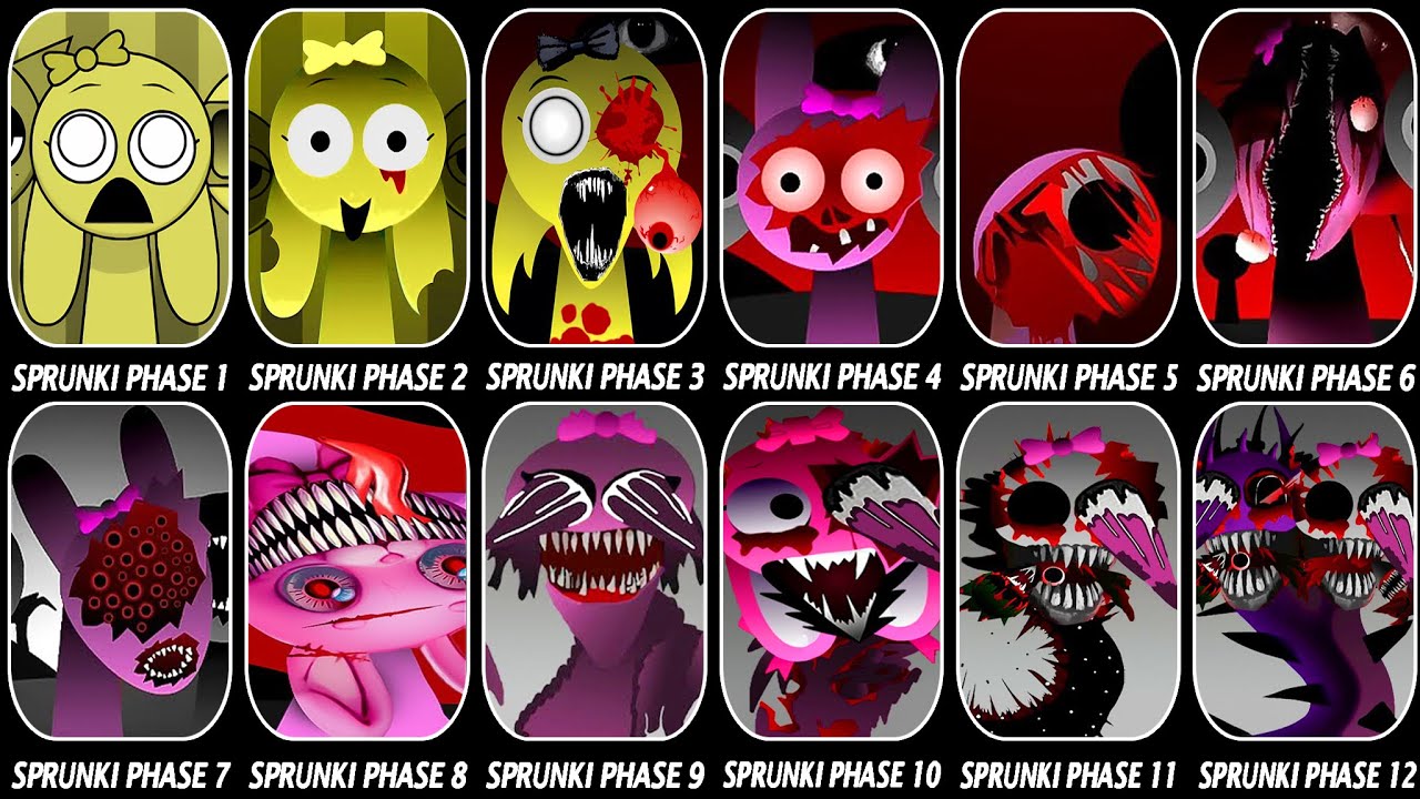Phase 1 VS Phase 2 VS Phase 3 VS Phase 4 VS Phase 5 VS Phase 6 VS Phases 7-12 in Incredibox Sprunki!