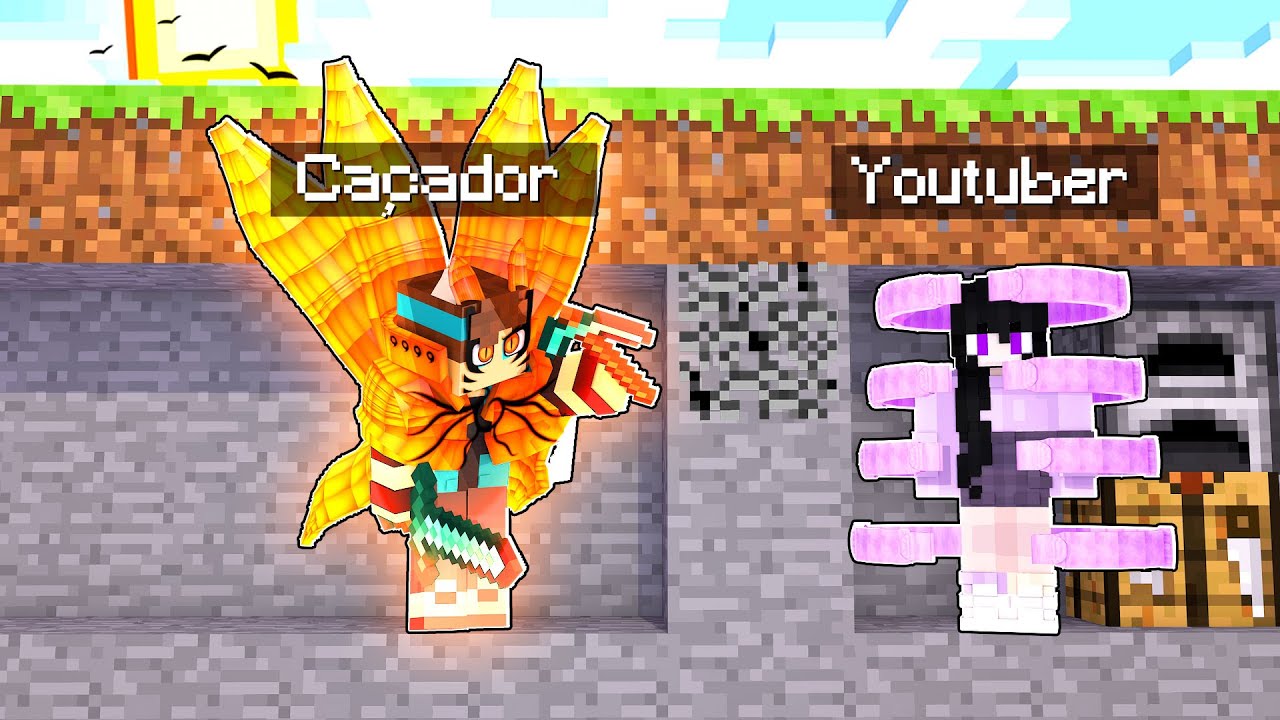 CAÇADOR VS YOUTUBER do NARUTO no MINCRAFT!
