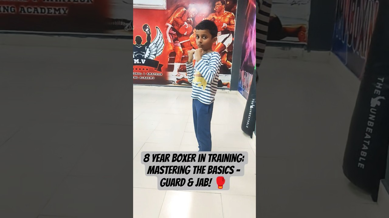 8 Year BOXER in TRAINING: Mastering the Basics – Guard & Jab! 🥊 
