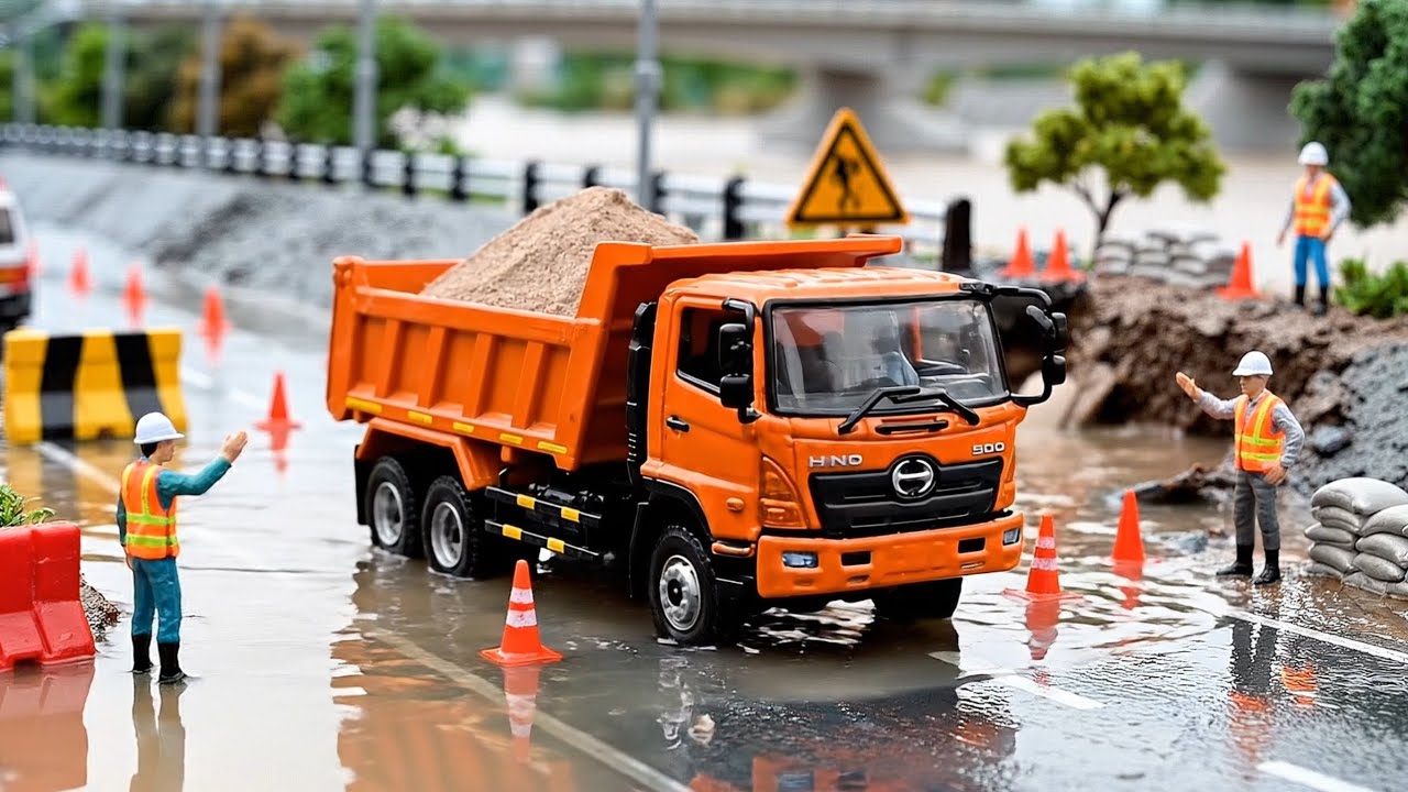 Emergency Dump Truck Mission 🚛💥 Hino dump truck Saves a Flooded City | Ultra-Realistic Diorama