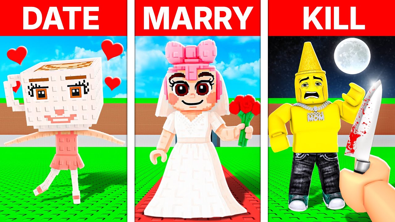 If Steal A Brainrots Played DATE MARRY KILL