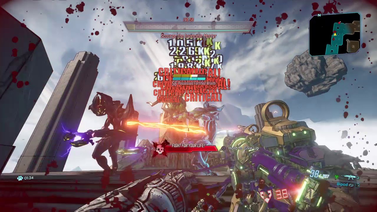 Borderlands 3 Fl4k vs Scourge the Invincible Martyr L57 M10