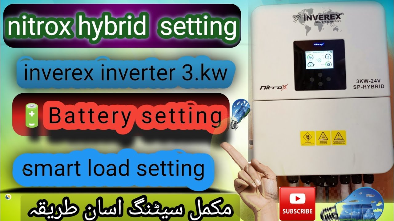 inverex nitrox 3kw hybrid solar inverter setting 🔋 battery setting smart load setting IP65 New model