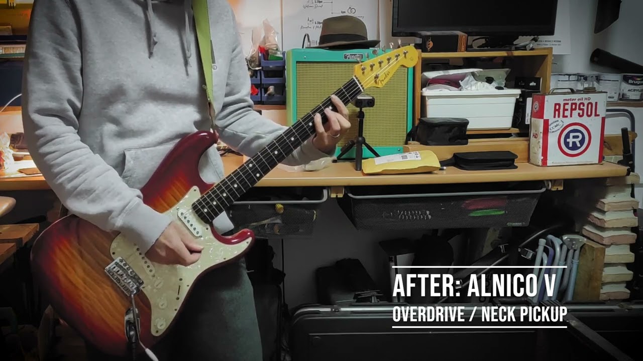 Strat before/after upgrade to Vanson 'Classic Pro' Alnico V pickups