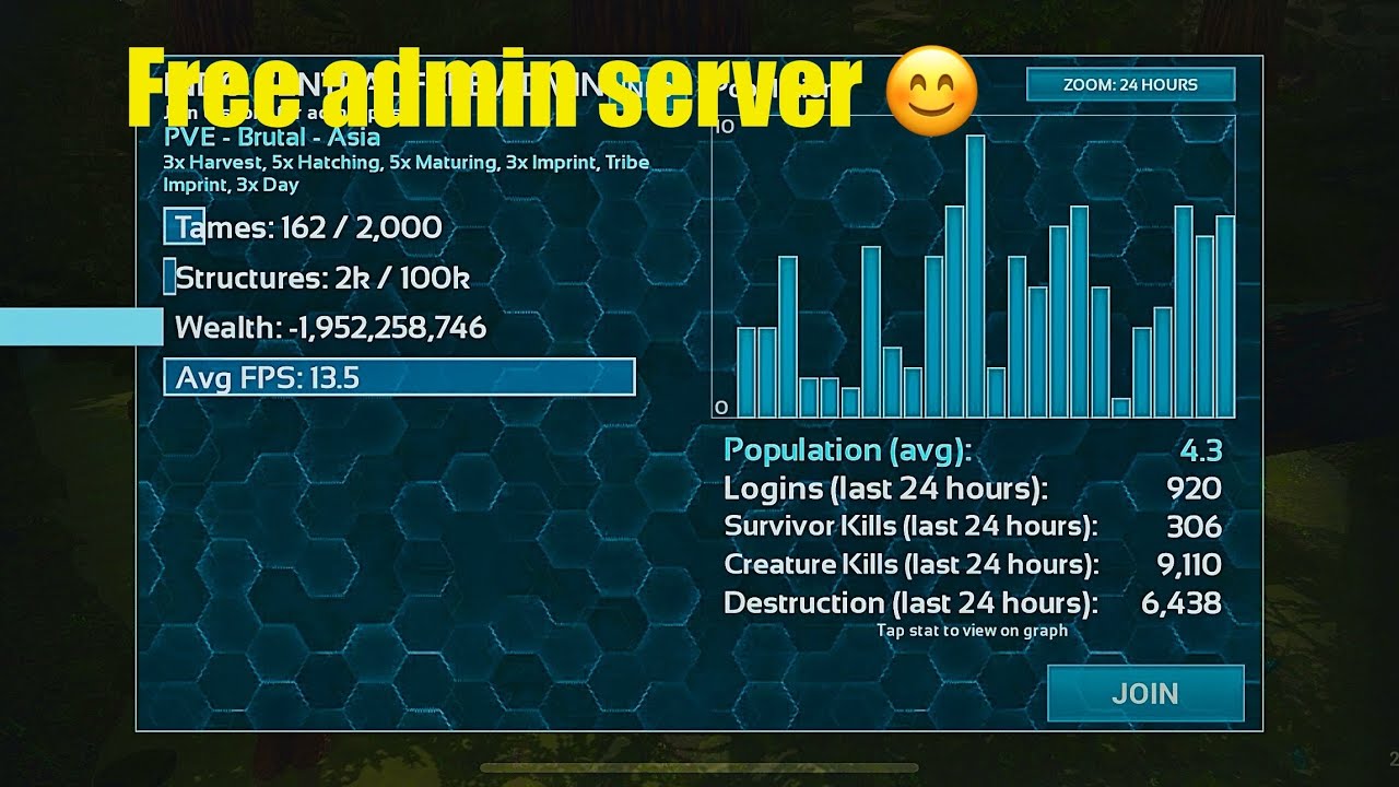 Free Admin server Ark mobile 10 slot |#ark |#arkmobile |#arksurvivalevolved |