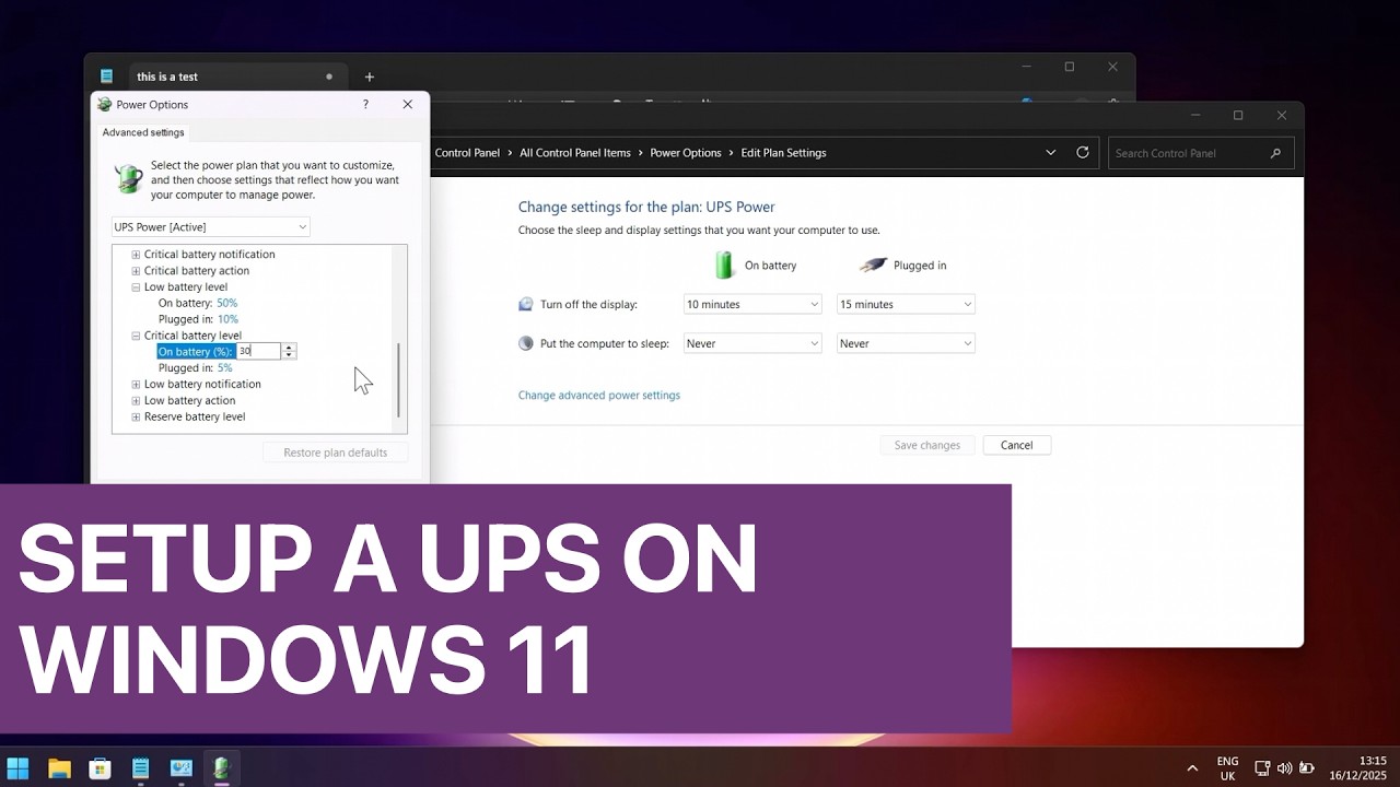 How To Set Up a UPS on Windows 11