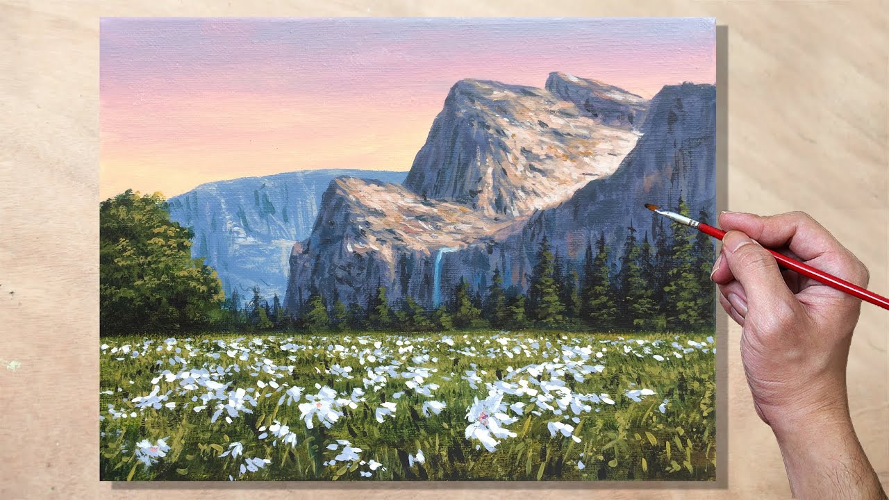 Acrylic Painting Yosemite Valley Landscape