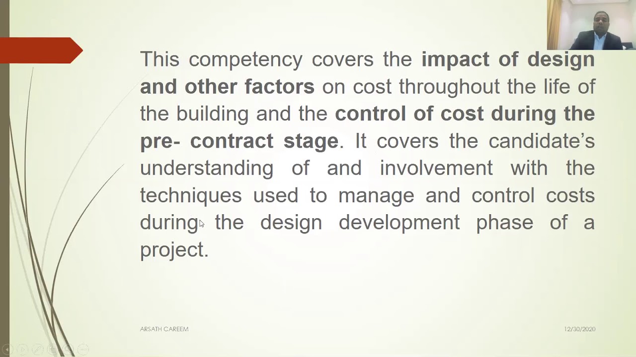 MEQSA Webinar 10 - Design Economics and Cost Planning