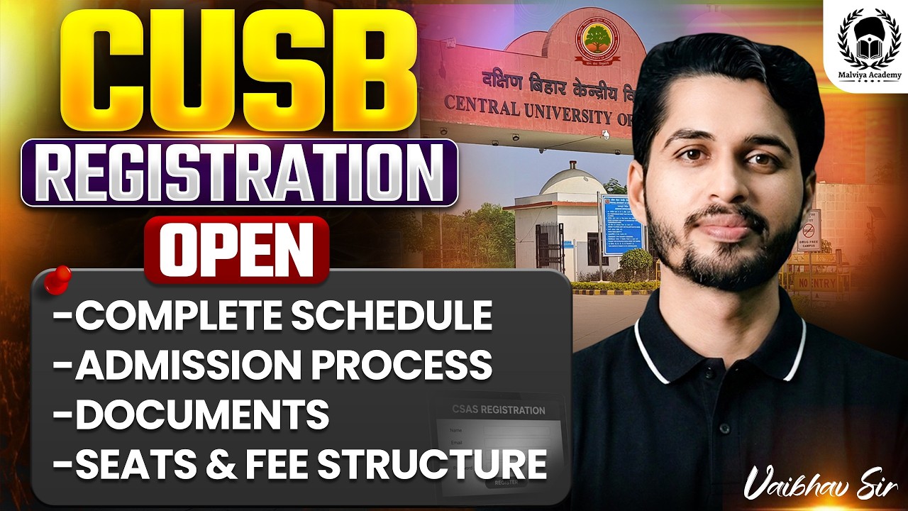CUSB 2026 Registration Open | CUSB Admission Process , Documents , Seats , Fee All Details