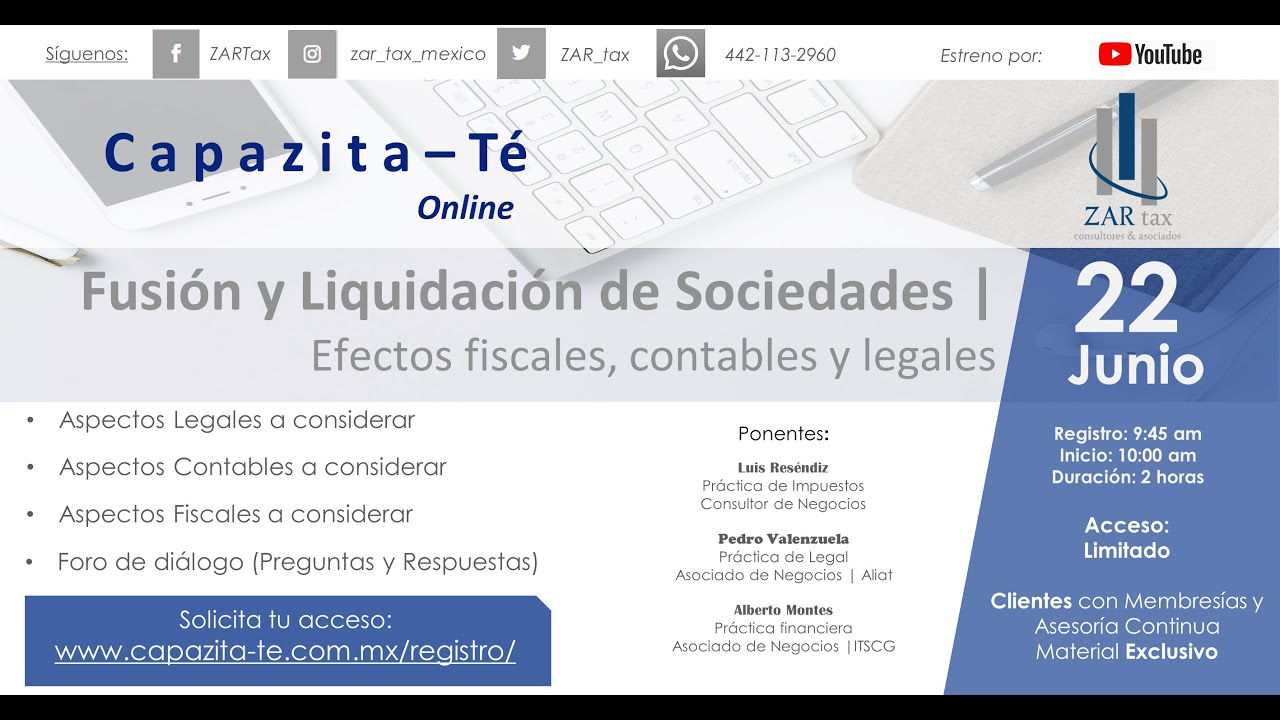 Capazita-Té Online | Fusión y Liquidación de sociedades- efectos fiscales, contables y legales