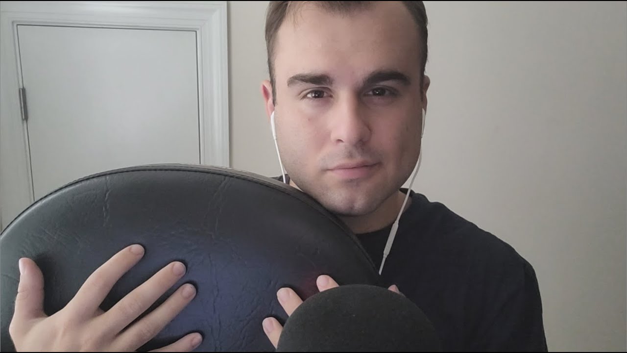 ASMR Leather tapping + Leather Belt Squeezing