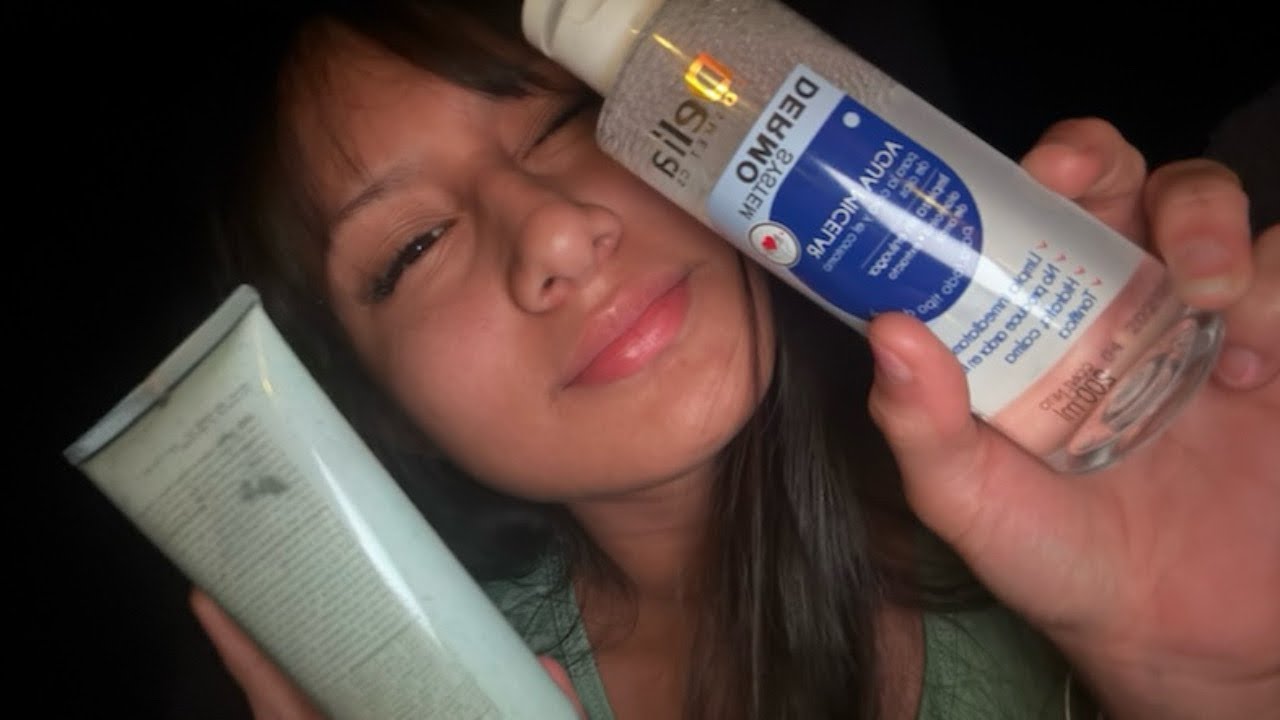 ASMR | te hago un skincare antes de dormir 🫆😀