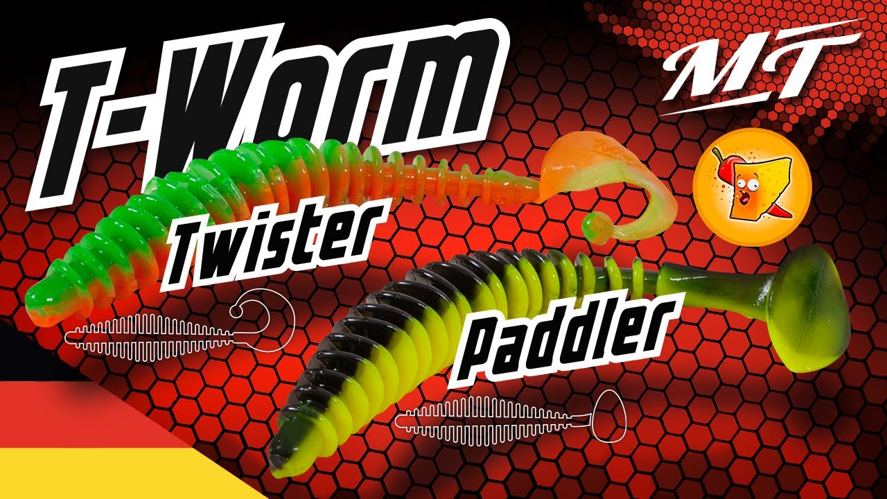 NEUE MODELLE: T-WORM jetzt auch mit SCHAUFEL- und TWISTERSCHWANZ - Perfekt f&uuml;r Euren Forellensee!