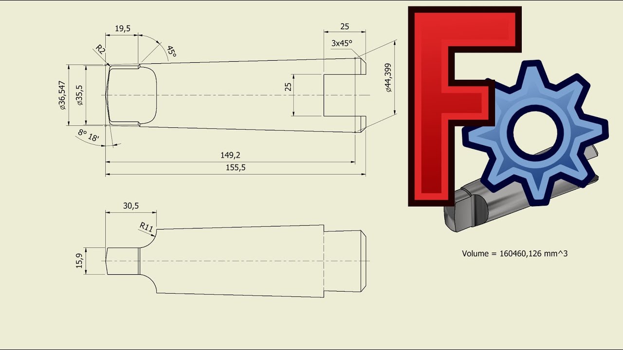 Tutorial FreeCAD - 004 MORSE 5 SHAFT