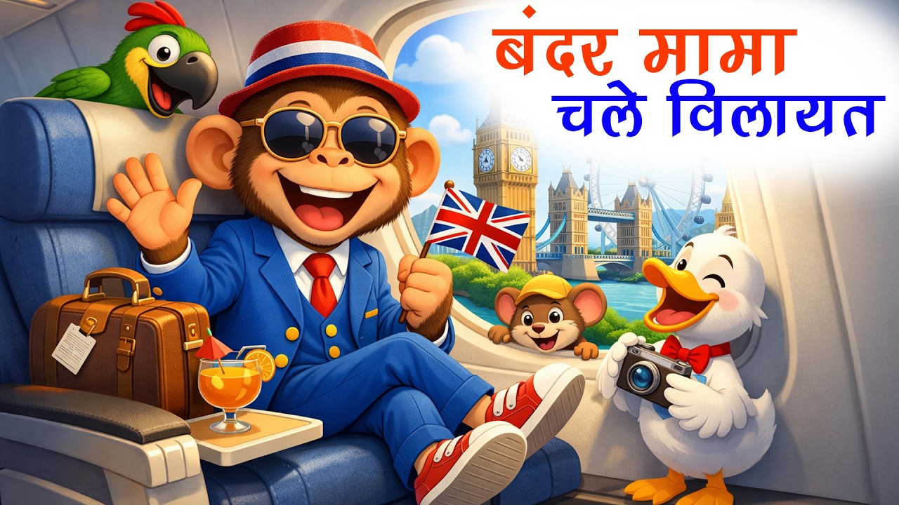 Bandar Mama Chale Vilayat | बंदर मामा चले विलायत + Many More Popular Rhymes For Kids | Hindi Rhymes