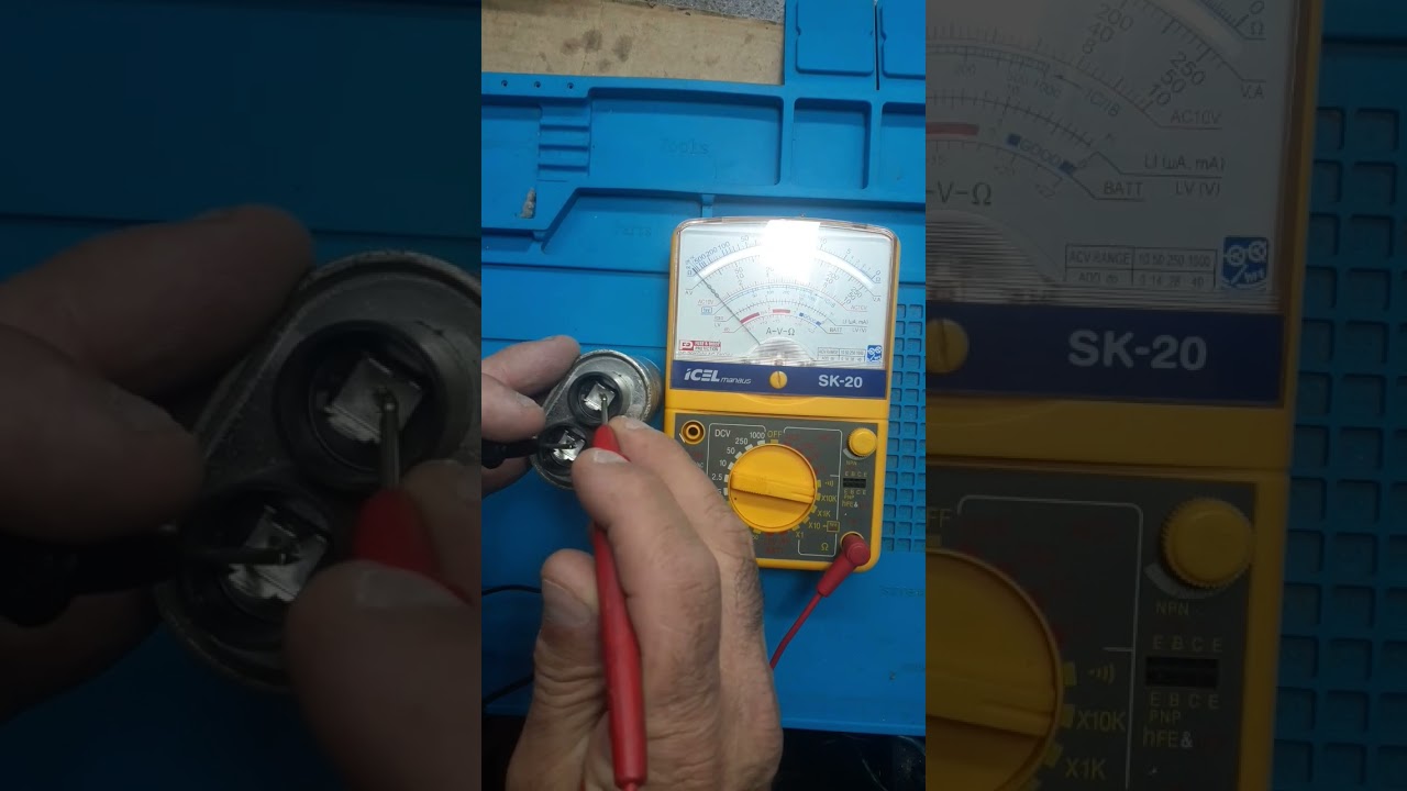 testando capacitor de microondas com multimetro analogico