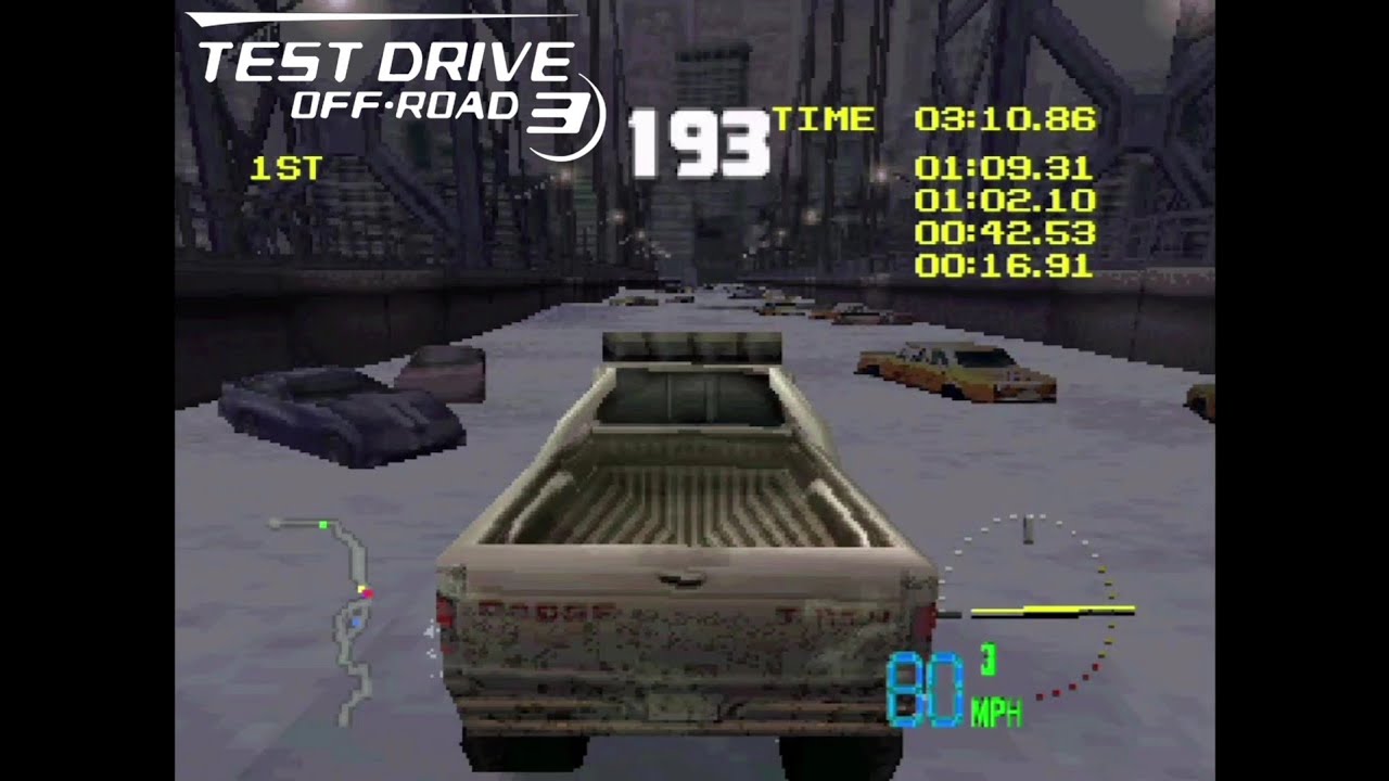 Test Drive: Off-Road 3 PS1 Gameplay - Dodge T-Rex