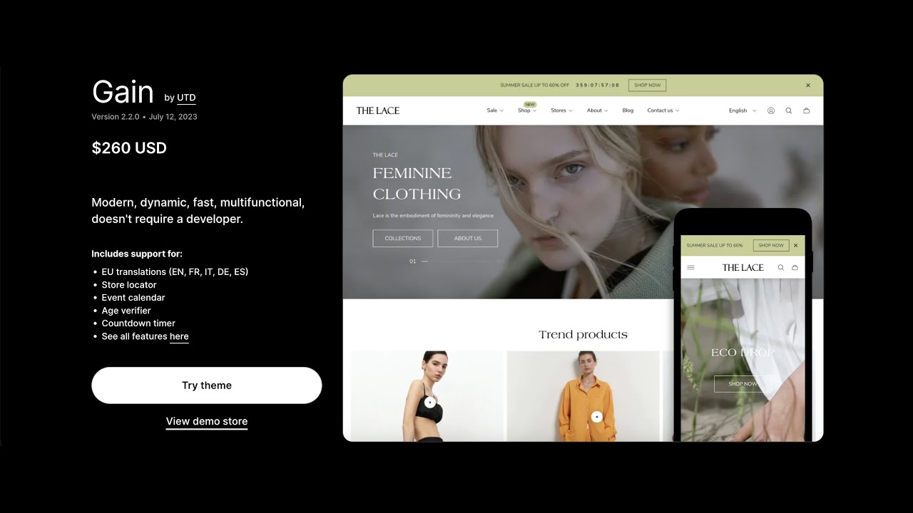 How to add video, Gain Shopify theme Version 2.2.0