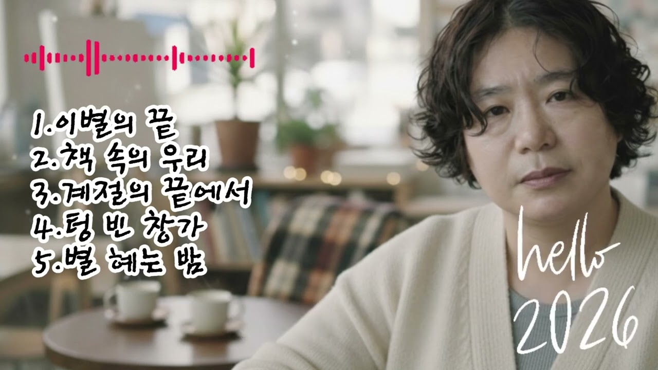 🎶 [87집]베스트 5곡 노래 모음🌟1.이별의 끝 2.책 속의 우리3.계절의 끝에서 4.텅 빈 창가5.별 혜는 밤
