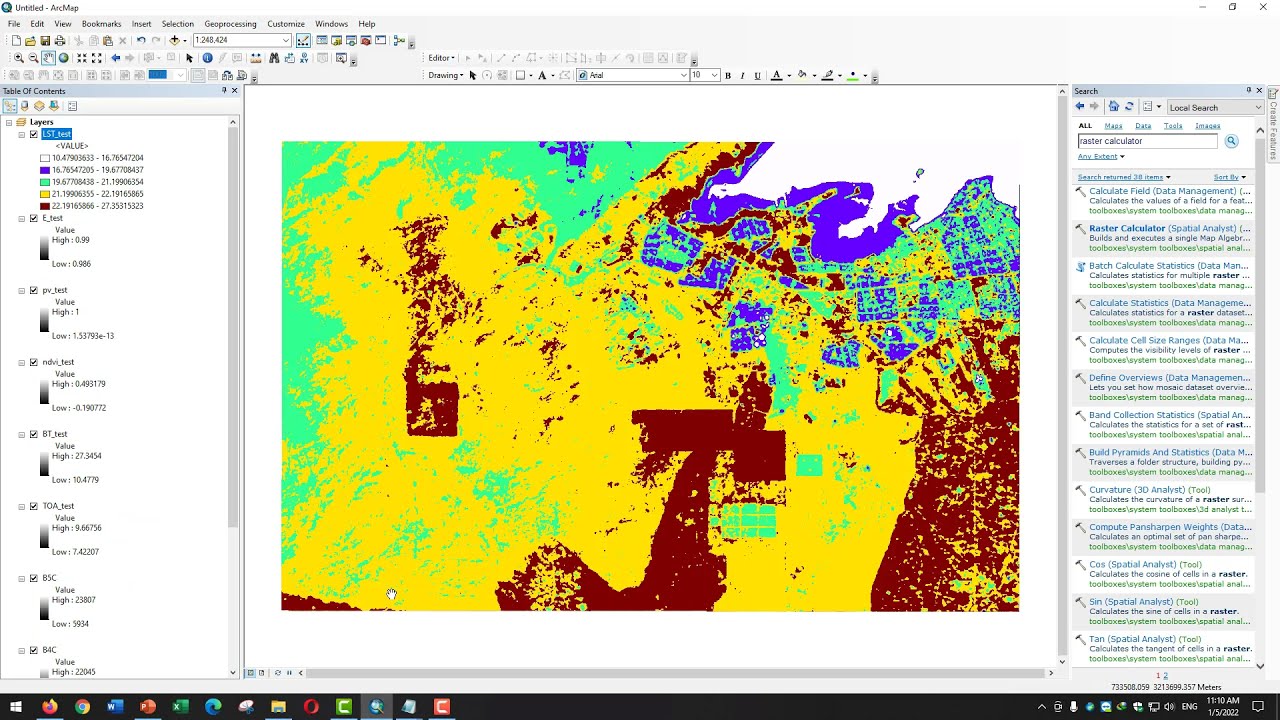 حساب درجة حرارة سطح الأرض ومؤشر رطوبة التربة باستعمال صور القمر الصناعي Landsat8