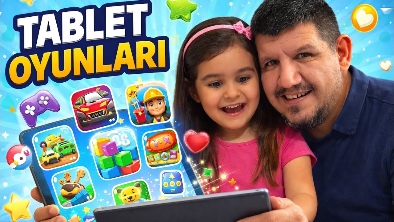 AYLİZ VE BABASI TABLET OYUNLARINI TANITIYOR @elifsinemtv @vladvaniki1 @KuzeyElif 