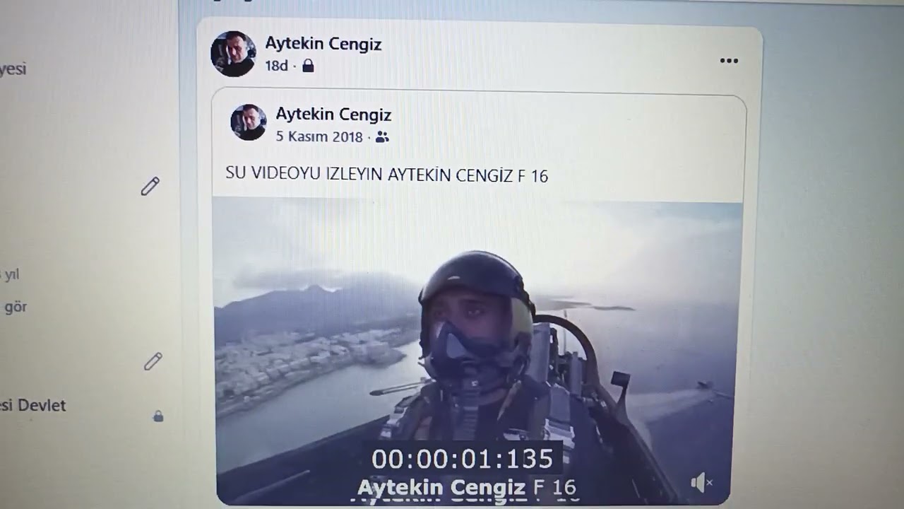 Aytekin Cengiz F 16 kullanırken ki görüntüleri