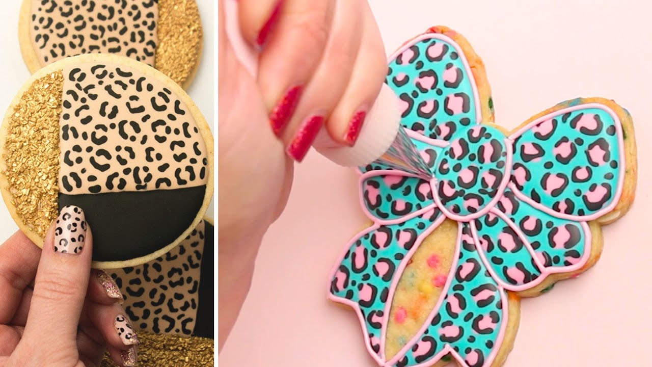 Amazing Cookies Decorated With Leopard Print Icing!