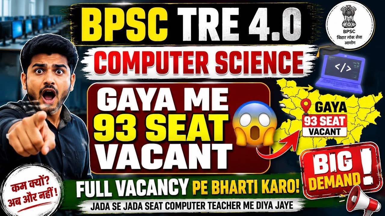BPSC TRE 4.0 COMPUTER TEACHER VACANCY 2026 ||COMPUTER TEACHER SYLLABUS TRE 4.0|TRE 4.0 SEAT COMPUTER