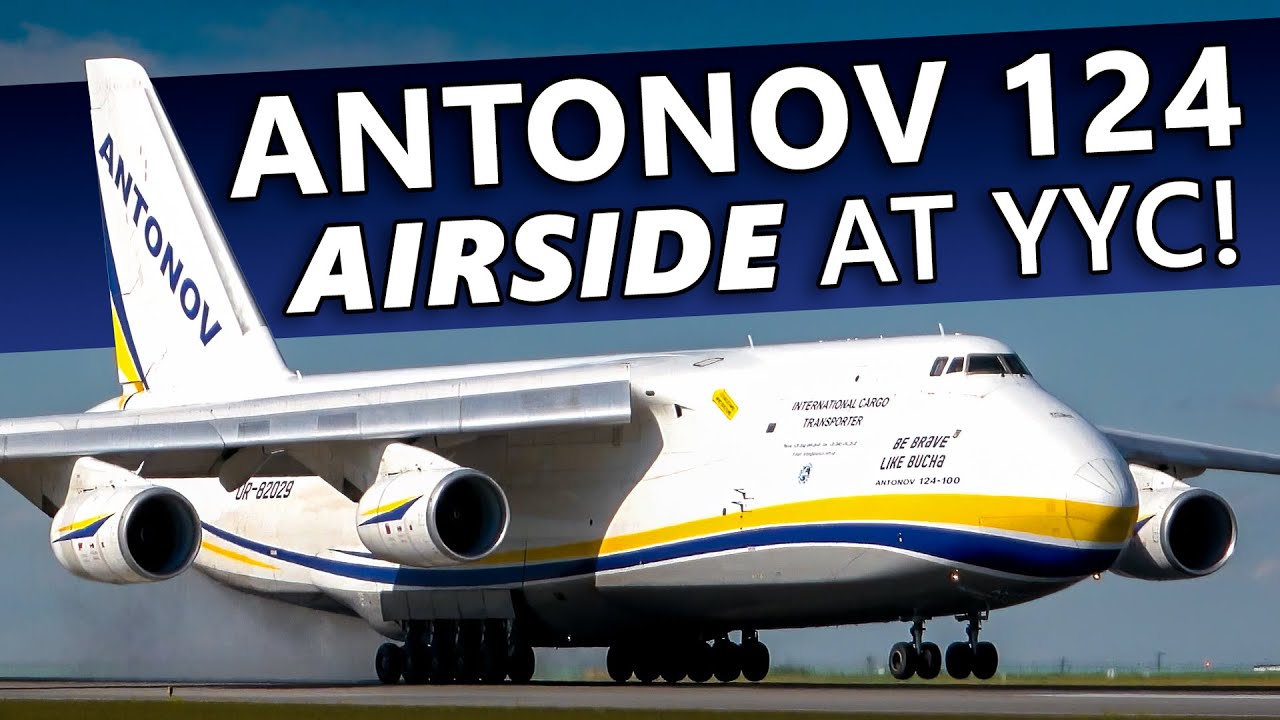 CLOSE UP ANTONOV AN-124 IN CALGARY! Airside Landing, Offload, and Takeoff!