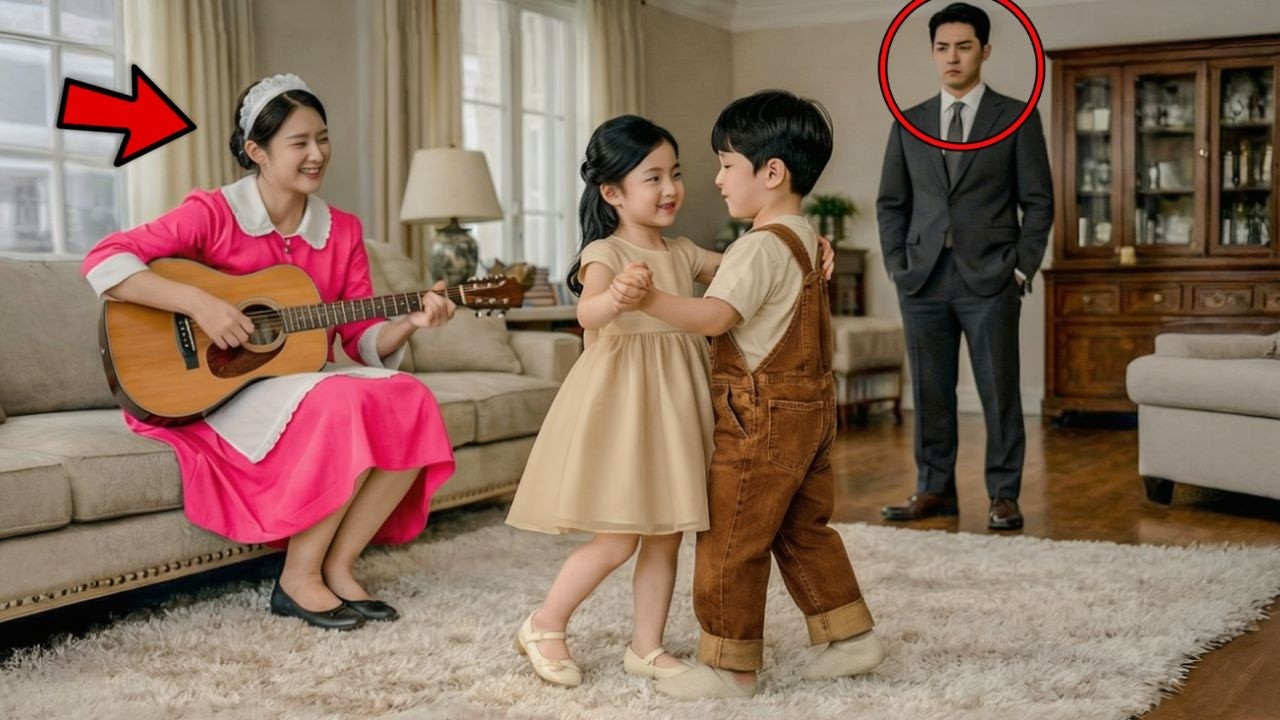 CEO frio chega em casa cansado e vê o filho da faxineira dançando com sua filha | DRAMA COREANO